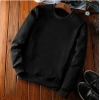Men's Casual Fleece Solid Round Neck Long Sleeves Sweatshirt (Black) Men's Casual Fleece Solid Round Neck Long Sleeves Sweatshirt (Black)