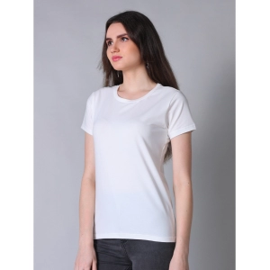 Generic Women's Cotton Blended Solid U-Neck Half Sleeve T-Shirt (White)