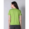 Women's Cotton Blended Solid Round Neck Half Sleeve T-Shirt (Green)