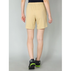 Generic Women's Cotton Solid Above Knee Shorts (Beige)