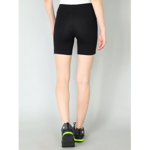 Generic Women's Cotton Blended Solid Above Knee Sports Shorts (Black)