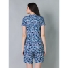Women's Cotton Blended Printed Round Neck Half Sleeve Top - Shorts Set (White-Blue) Women's Cotton Blended Printed Round Neck Half Sleeve Top - Shorts Set (White-Blue)