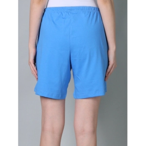 Generic Women's Cotton Solid Above Knee Shorts (Light-Blue)