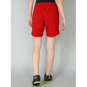 Generic Women's Cotton Solid Above Knee Shorts (Red)