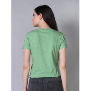 Generic Women's Cotton Solid Closure Neck Half Sleeve T-Shirt (Mint-Green)