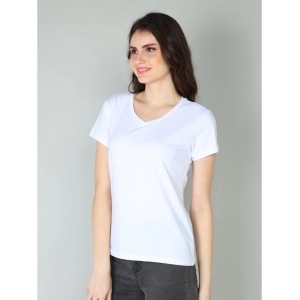 Generic Women's Cotton Blended Solid Sweetheart Half Sleeve T-Shirt (White)