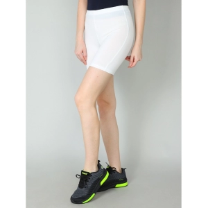 Generic Women's Cotton Blended Solid Above Knee Sports Shorts (Off_White)