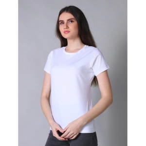 Generic Women's Cotton Blended Solid U-Neck Half Sleeve T-Shirt (Off_White)