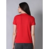 Women's Cotton Blended Solid Round Neck Half Sleeve T-Shirt (Red)