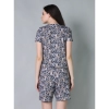 Women's Cotton Blended Printed Round Neck Half Sleeve Top - Shorts Set (Multicolor)