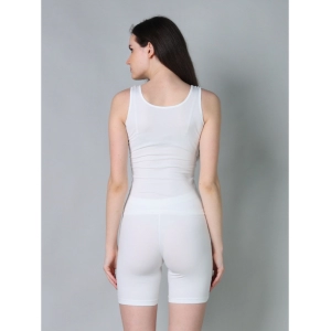 Generic Women's Cotton Blended Solid Stretchable Camisole (White)