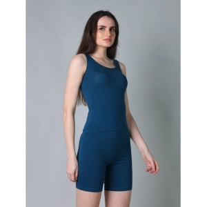 Generic Women's Cotton Blended Solid Stretchable Camisole (Blue)