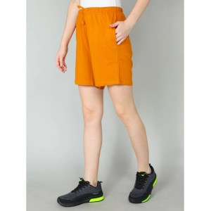 Generic Women's Cotton Solid Above Knee Shorts (Brown)