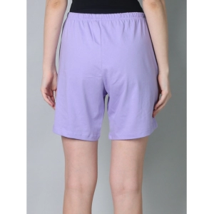 Generic Women's Cotton Solid Above Knee Shorts (Lavender)