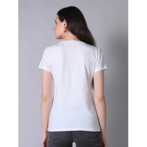 Generic Women's Cotton Blended Solid U-Neck Half Sleeve T-Shirt (White)