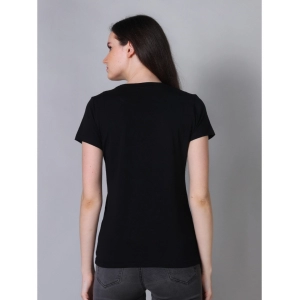 Generic Women's Cotton Blended Solid U-Neck Half Sleeve T-Shirt (Black)