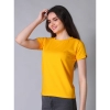 Women's Cotton Blended Solid Round Neck Half Sleeve T-Shirt (Mustard)