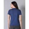 Dropship Women's Cotton Blended Solid Round Neck Half Sleeve T-Shirt (Blue)