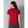 Women's Cotton Blended Solid Round Neck Half Sleeve T-Shirt (Maroon)