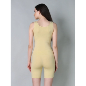 Generic Women's Cotton Blended Solid Stretchable Camisole (Beige)