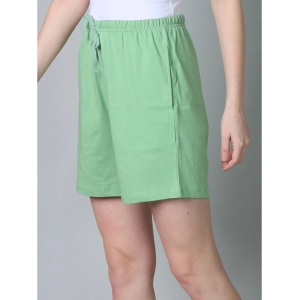 Generic Women's Cotton Solid Above Knee Shorts (Pista-Green)