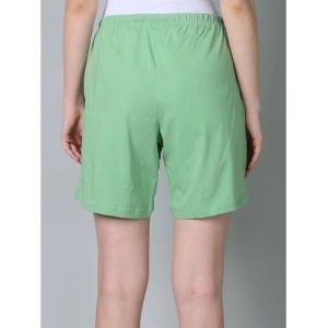 Generic Women's Cotton Solid Above Knee Shorts (Pista-Green)