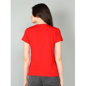 Generic Women's Cotton Blended Solid Sweetheart Half Sleeve T-Shirt (Red)