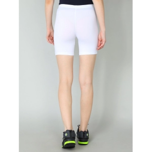 Generic Women's Cotton Blended Solid Above Knee Sports Shorts (White)