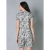 Women's Cotton Blended Printed Round Neck Half Sleeve Top - Shorts Set (Grey) Women's Cotton Blended Printed Round Neck Half Sleeve Top - Shorts Set (Grey)