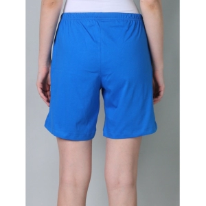 Generic Women's Cotton Solid Above Knee Shorts (Blue)