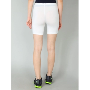 Generic Women's Cotton Blended Solid Above Knee Sports Shorts (Off_White)