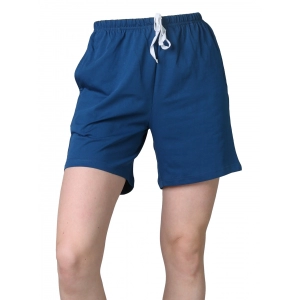 Generic Women's Cotton Solid Above Knee Shorts (Blue)