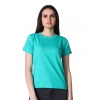 Women's Cotton Blended Solid Round Neck Half Sleeve T-Shirt (Green)