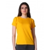 Women's Cotton Blended Solid Round Neck Half Sleeve T-Shirt (Mustard)