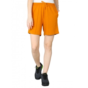 Generic Women's Cotton Solid Above Knee Shorts (Brown)