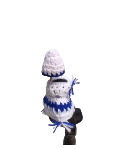 Laddu Gopal Tharad Dress Size: 0 To 6 (White-Blue)