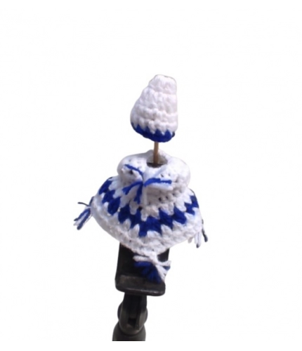 Laddu Gopal Tharad Dress Size: 0 To 6 (White-Blue)