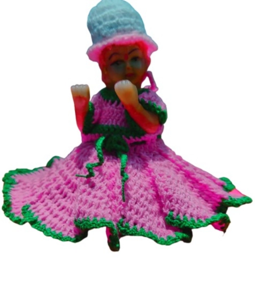 Laddu Gopal Tharad Dress Size: 0 To 6 (Light Pink)