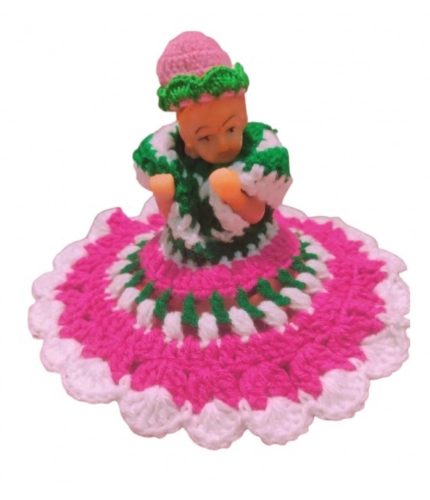 Laddu Gopal Tharad Dress Size: 0 To 6 (Pink-Green)