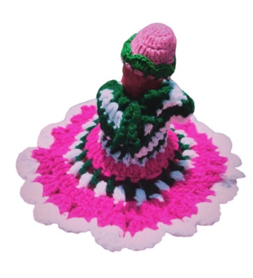 Laddu Gopal Tharad Dress Size: 0 To 6 (Pink-Green)