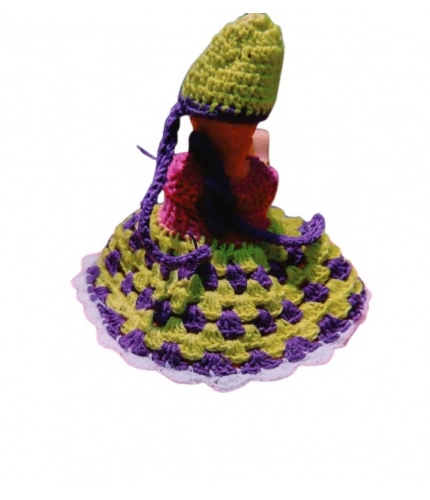 Laddu Gopal Tharad Dress Size: 0 To 6 (Yellow-Blue)