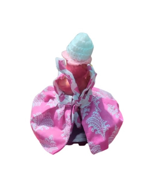 Laddu Gopal Cottn Dress Size: 0 To 6 (Pink)