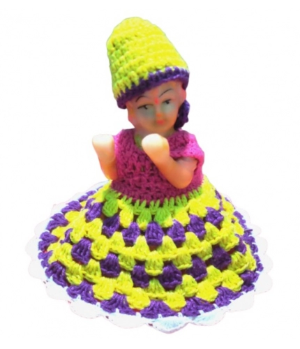 Laddu Gopal Tharad Dress Size: 0 To 6 (Yellow-Blue)