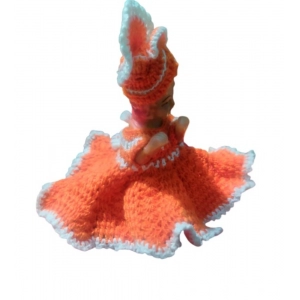 Generic Laddu Gopal Tharad Dress Size: 0 To 6 (Orange-White)