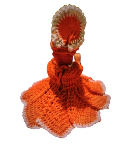 Laddu Gopal Tharad Dress Size: 0 To 6 (Orange)
