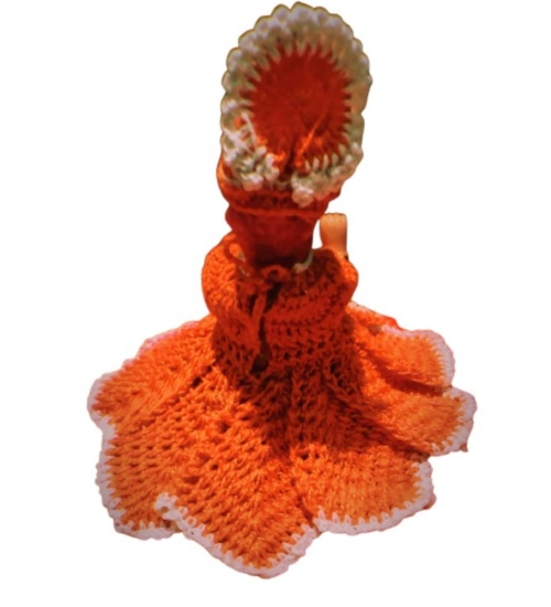 Laddu Gopal Tharad Dress Size: 0 To 6 (Orange)