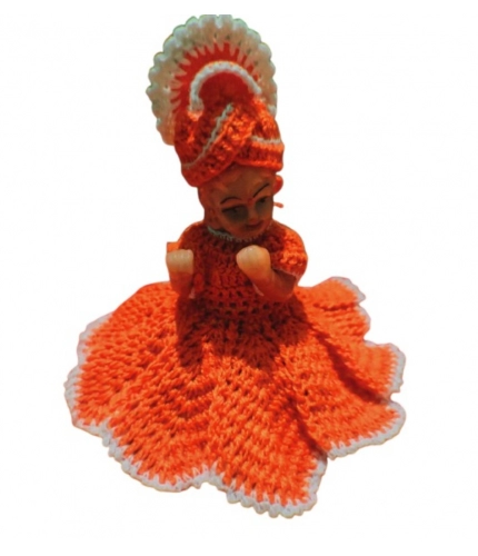 Laddu Gopal Tharad Dress Size: 0 To 6 (Orange)