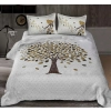 Dropship Cotton Printed Queen Size Bedsheet With 2 Pillow Covers (White, 90x100 Inch)
