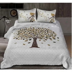 Cotton Printed Queen Size Bedsheet With 2 Pillow Covers (White, 90x100 Inch)