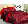Dropship Cotton Printed Queen Size Bedsheet With 2 Pillow Covers (Red, 90x100 Inch)